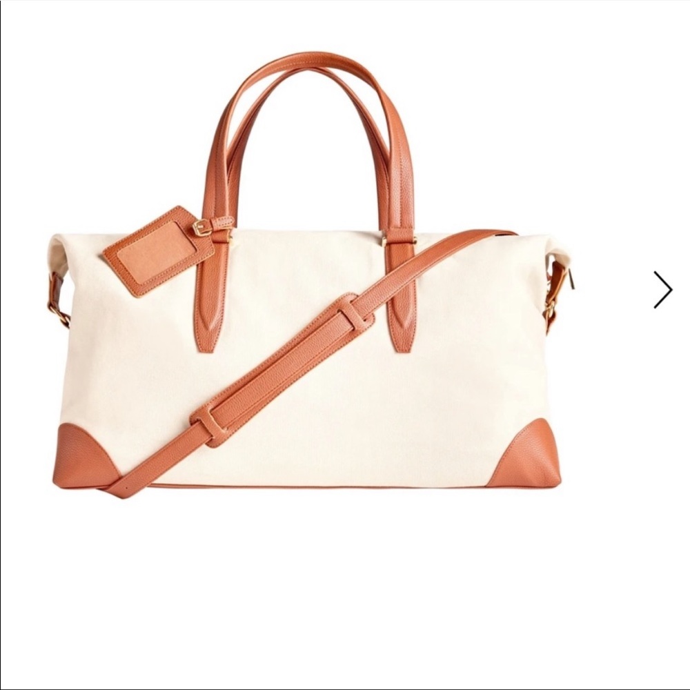 HENNY + LEV Weekender Bag Matching Pochette Canvas/Cognac NWT
